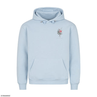 Es ist ein Ros entsprungen Christmas Hoodie Babyblau