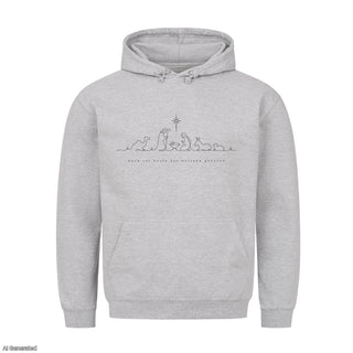 Euch ist heute der Heiland geboren Christmas Hoodie Grau