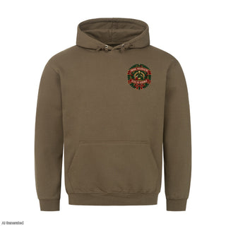 Frohe Weihnacht Jesus ist geboren Christmas Hoodie Olive