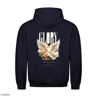 Glory to God in the Highest Christmas Hoodie Backprint Navy