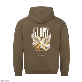 Glory to God in the Highest Christmas Hoodie Backprint Olive