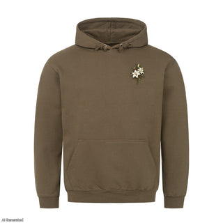 Glory to God Watercolor Christmas Hoodie Olive