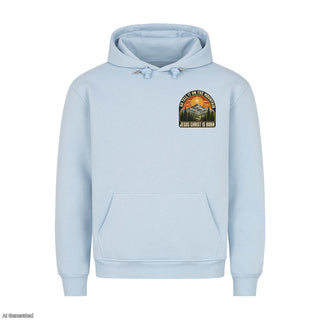 Go Tell It on the Mountain Christmas Hoodie Babyblau