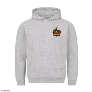 Go Tell It on the Mountain Stitch Christmas Hoodie Grau