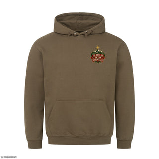 Go Tell It on the Mountain Stitch Christmas Hoodie Olive