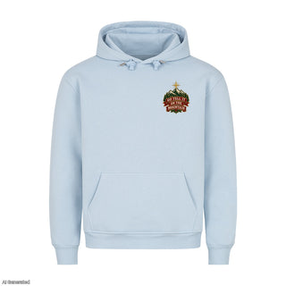Go Tell It on the Mountain Stitch Christmas Hoodie Babyblau