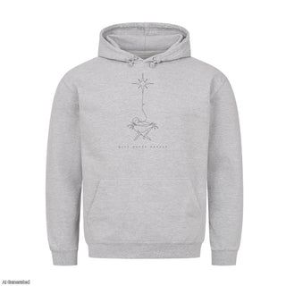 Gott wurde Mensch Christmas Hoodie Grau