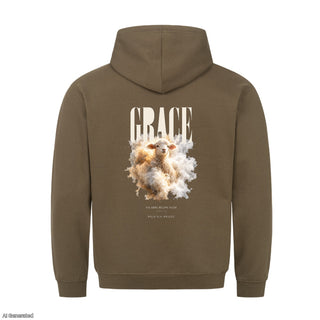 Grace The Word Became Flesh Christmas Hoodie Backprint Olive