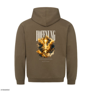 Hoffnung Euch ist heute der Heiland geboren Christmas Hoodie Backprint Olive