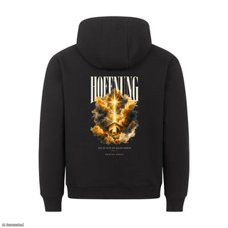 Hoffnung Euch ist heute der Heiland geboren Christmas Hoodie Backprint Schwarz