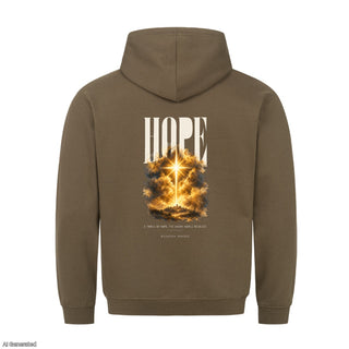 Hope Weary World Rejoices Christmas Hoodie Backprint Olive