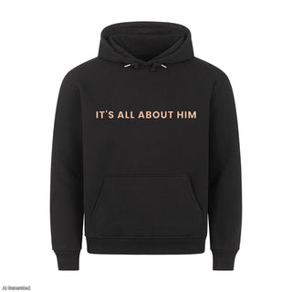 It´s all about him Christmas Hoodie Schwarz