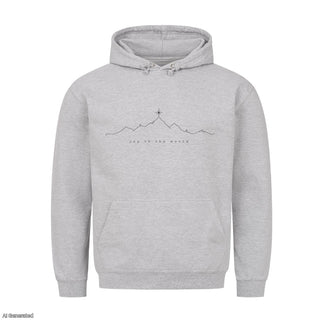 Joy to the World Christmas Hoodie Grau