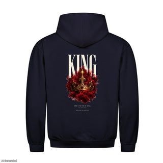 King Born Is the King of Israel Christmas Hoodie Backprint Navy