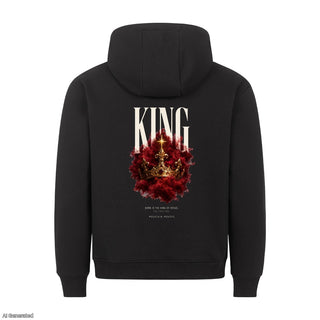 King Born Is the King of Israel Christmas Hoodie Backprint Schwarz