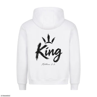 King Matthew 2:2 Christmas Hoodie Backprint Weiß
