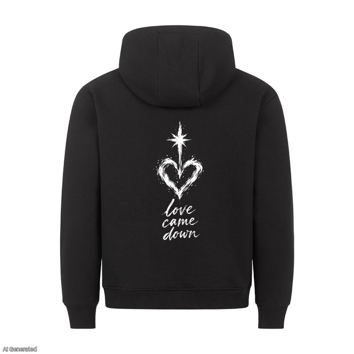 Love Came Down Christmas Hoodie Backprint