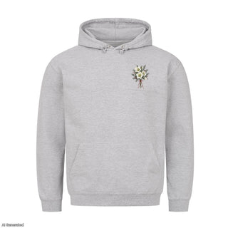 Love Came Down Watercolor Christmas Hoodie Grau