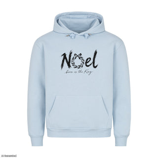 Noel Born Is the King Christmas Hoodie Babyblau