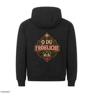 O du fröhliche Christmas Hoodie Backprint Schwarz