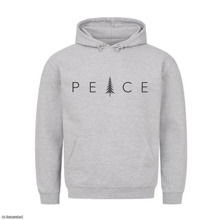 Peace Christmas Hoodie Grau