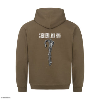 Shepherd and King Christmas Hoodie Backprint Olive
