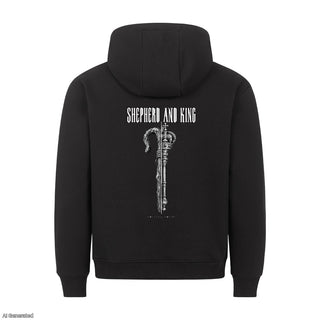 Shepherd and King Christmas Hoodie Backprint Schwarz