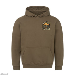 Silent Night Holy Night Christmas Hoodie Olive