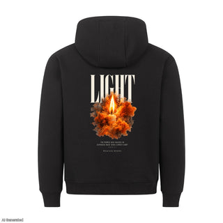 The People Who Walked in Darkness Christmas Hoodie Backprint Schwarz