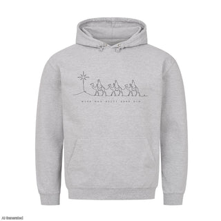 Wise Men Still Seek Him Christmas Hoodie Grau