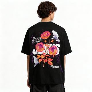 Jesus Flower Oversize Shirt BackPrint