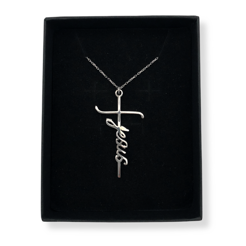 Jesus Cross Necklace - 925 Sterling Silver