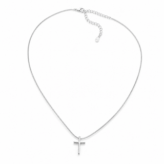 minimalistische schmale 925 Silber Kreuzkette