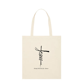 Jesus Cross Shopping Bag Light Tote Bag Beige