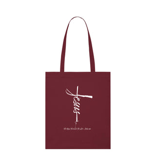 Jesus Cross Shopping Bag Light Tote Bag Burgunder