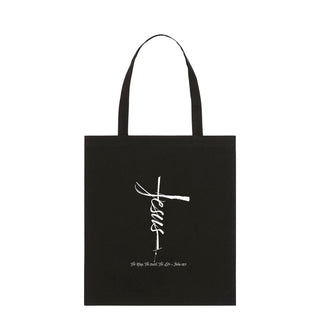 Jesus Cross Shopping Bag Light Tote Bag Schwarz