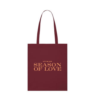 Season of Love Shopping Bag Light Tote Bag Burgunder