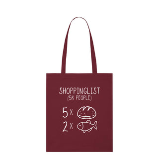 Shopping List Shopping Bag Light Tote Bag Burgunder