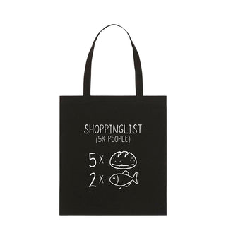 Shoppinglist Premium Tragetasche Light Tote Bag Schwarz