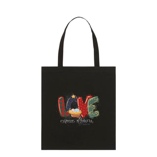 Love came down Christmas Tragetasche Light Tote Bag Schwarz