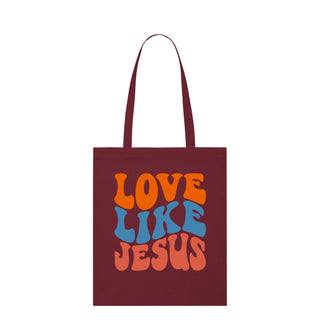 Love Like Jesus Tragetasche Light Tote Bag Burgunder