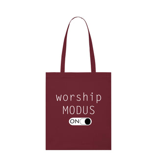 Worship Modus Premium Tragetasche Light Tote Bag Burgunder