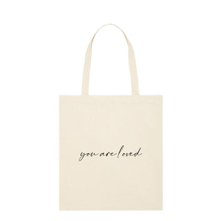 You are loved Premium Tragetasche Light Tote Bag Beige
