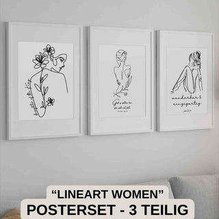 Lineart Women Poster Set (3 pieces)
