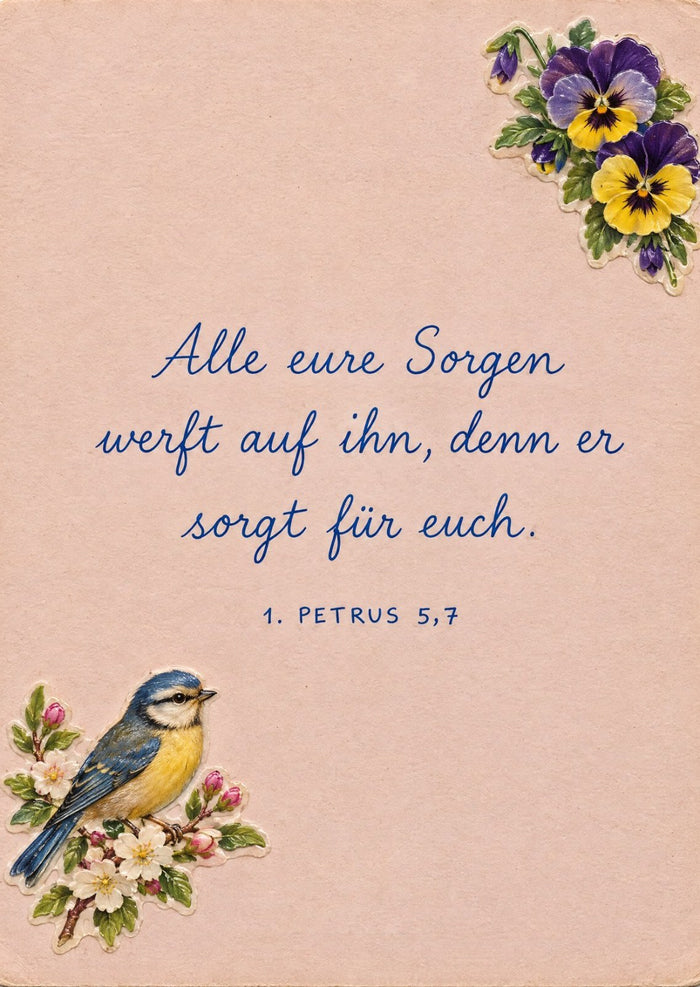 Alle eure Sorgen werft auf ihn Postkarte