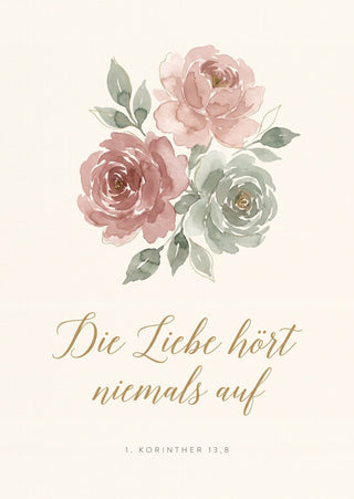 Die Liebe hört niemals auf Postkarte Vorderseite, Mountain Movers