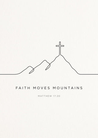 Faith moves mountains Postkarte Vorderseite, Mountain Movers