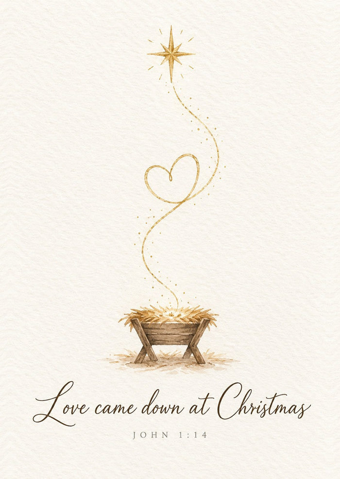 Love came down at Christmas Krippe Weihnachtspostkarte