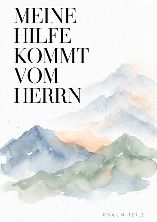 Meine Hilfe kommt vom Herrn Postkarte Vorderseite, Mountain Movers
