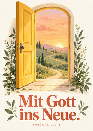 Mit Gott ins Neue Postkarte Vorderseite, Mountain Movers